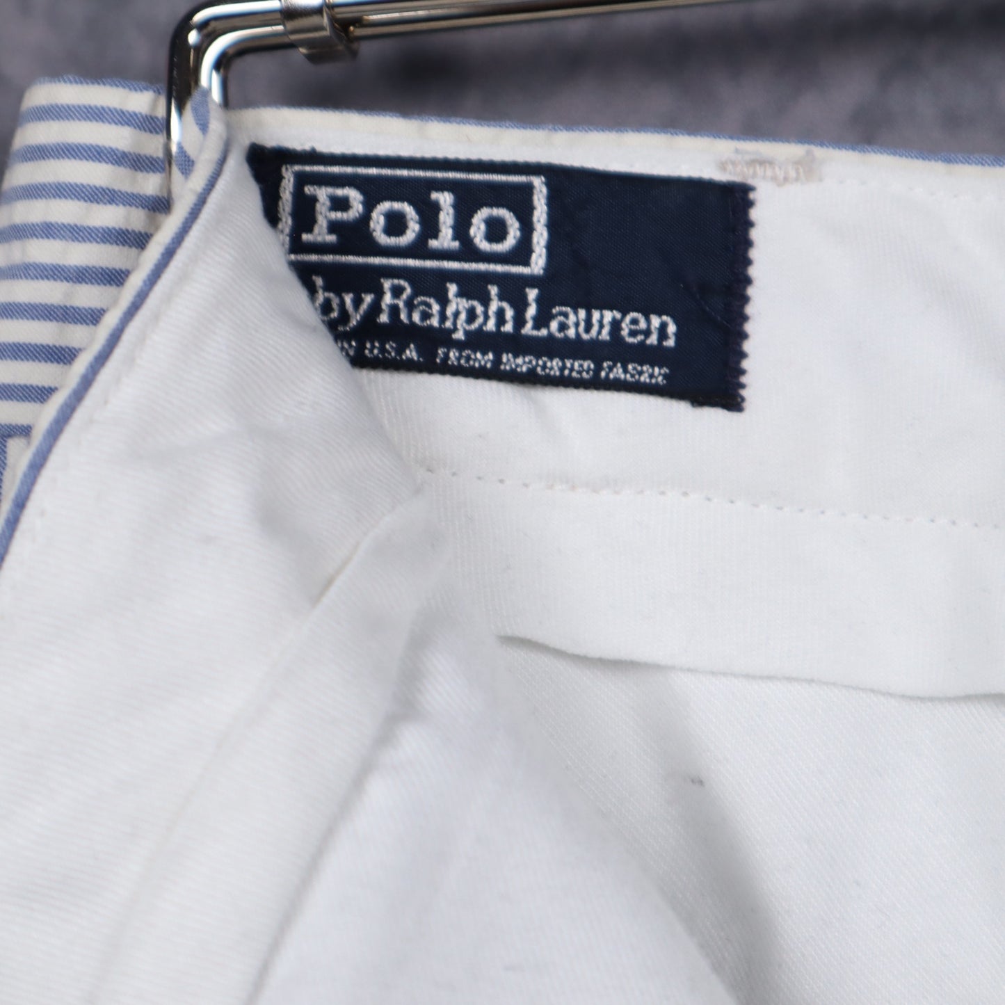 90s Blue & White Polo by Ralph Lauren Seersucker Pleated Pants 5191