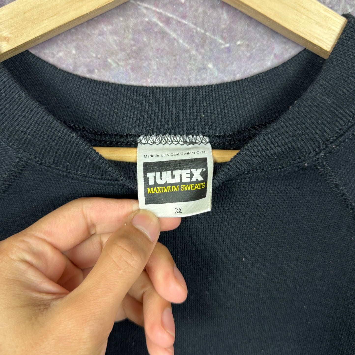 90s Black Tultex Blank Essential Crewneck Sweatshirt L 1988