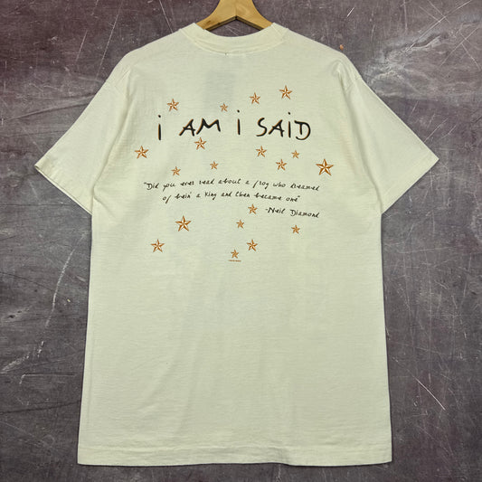 90s White Neil Diamond I Am I Said Graphic Shirt L 2865