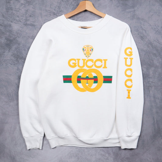 90s White Gucci Bootleg Crewneck Sweatshirt 5108