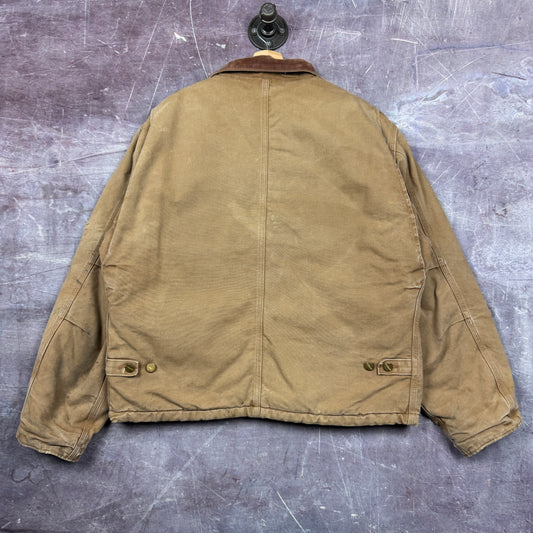 90s Tan Brown Carhartt Cropped Arctic Work Jacket L 2333