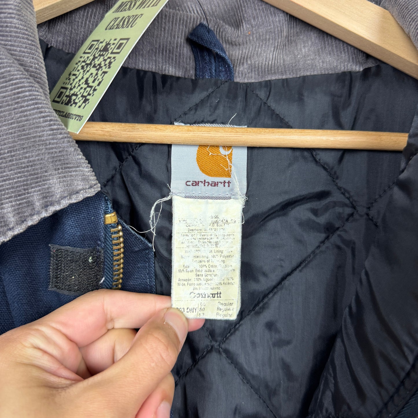 90s Navy Blue Carhartt Arctic Work Jacket XL 2371