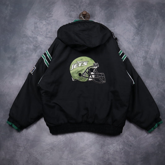 90s Black New York Jets NFL Experience Puffer Jacket 6504