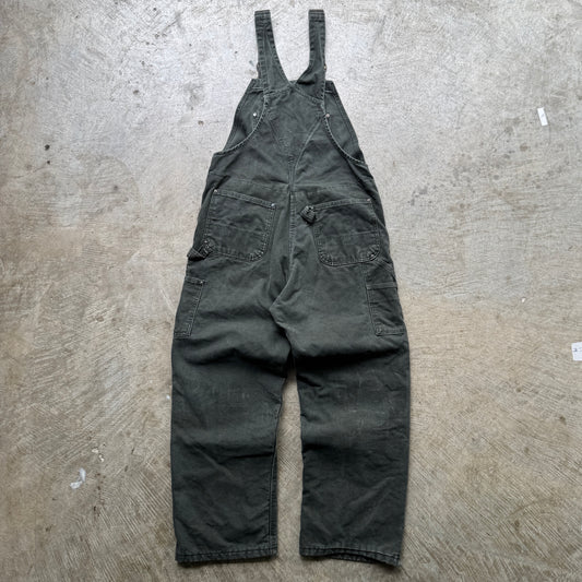 90s Olive Green Carhartt Double Knee Insulated Work Overalls 2505