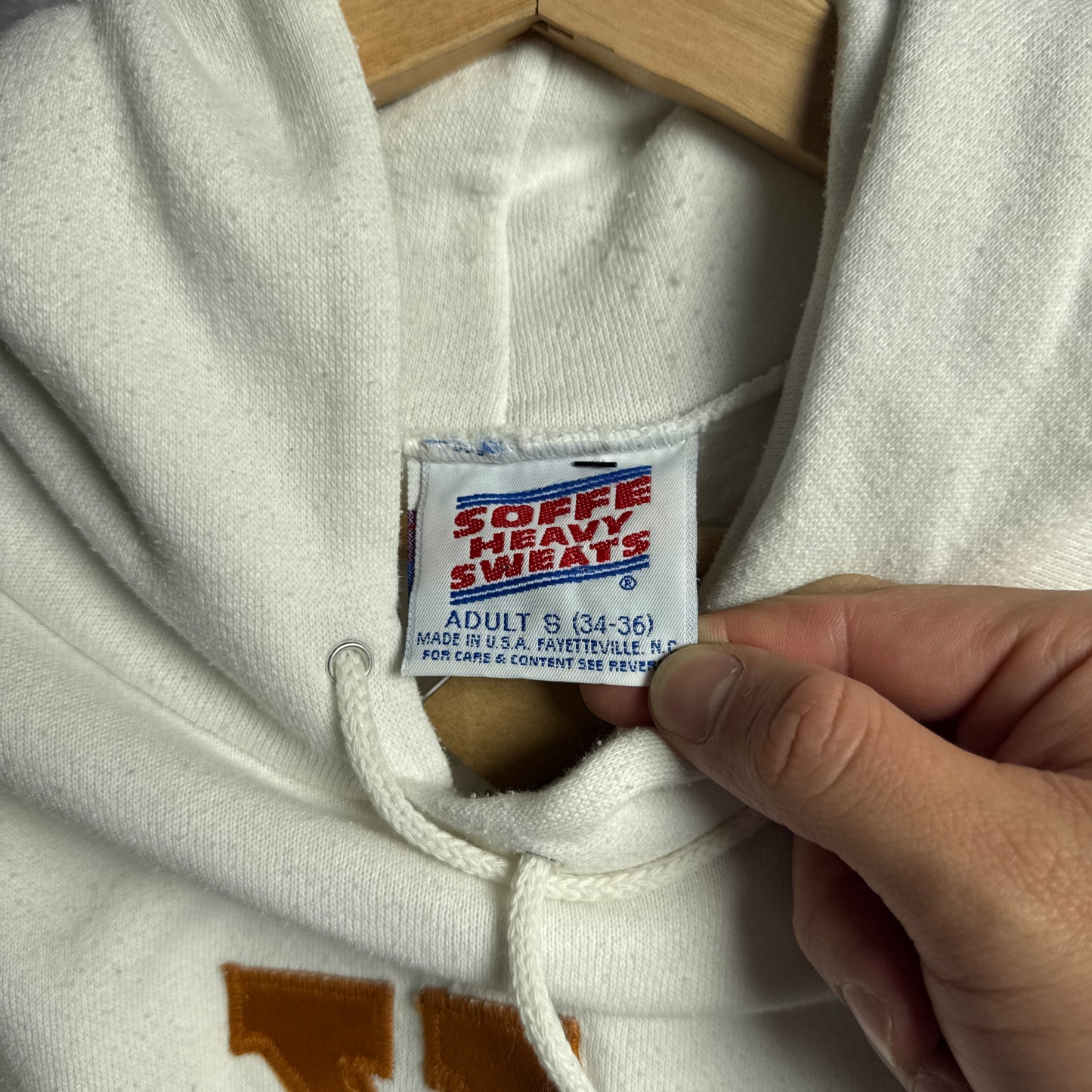 80s White Texas Longhorns Hoodie 4432