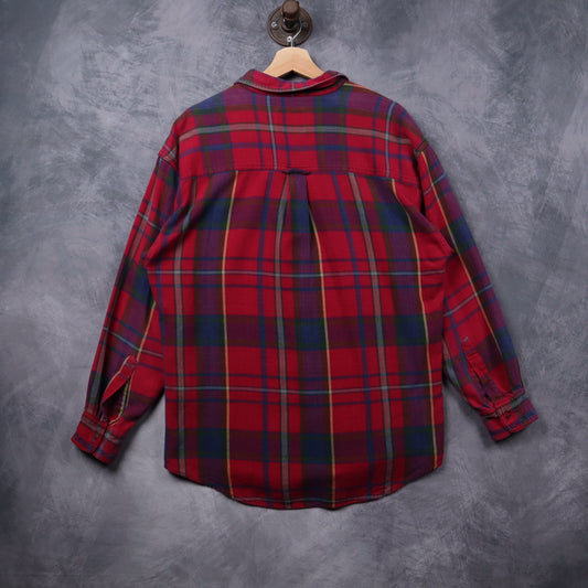 90s Red Chaps Ralph Lauren Plaid Flannel Shirt 5315