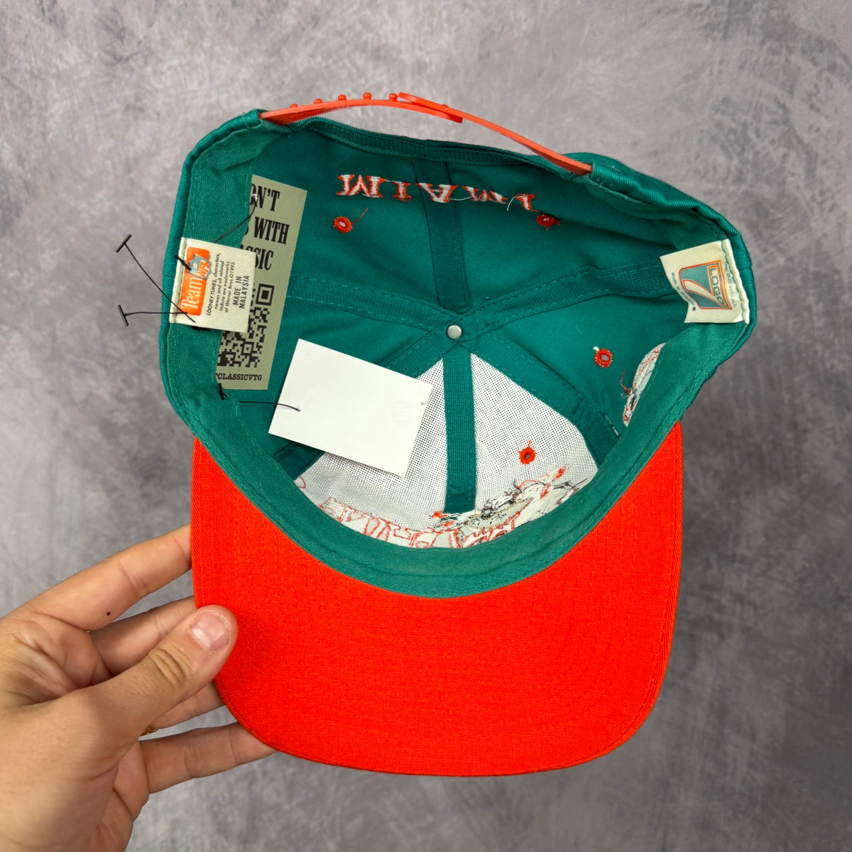1993 Teal Miami Dolphins Taz Snapback Hat 6820