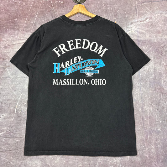 90s Faded Black Harley Davidson Shirt 3159