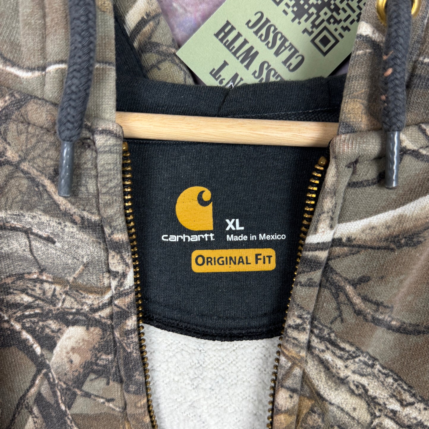 Early 00s RealTree Camo Carhartt Essential Zip Up Hoodie XL 2319