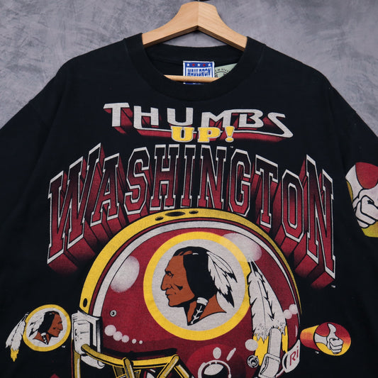 90s Black Washington Redskins Thumbs Up Shirt 6794