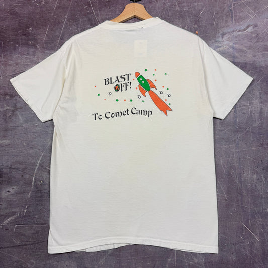 2001 White UT Dallas Comet Camp Graphic Shirt M 1604