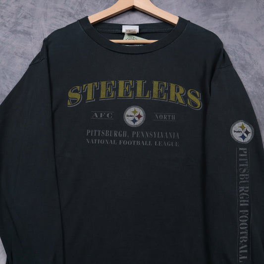 Early 00s Black Pittsburgh Steelers Long Sleeve Shirt 6764