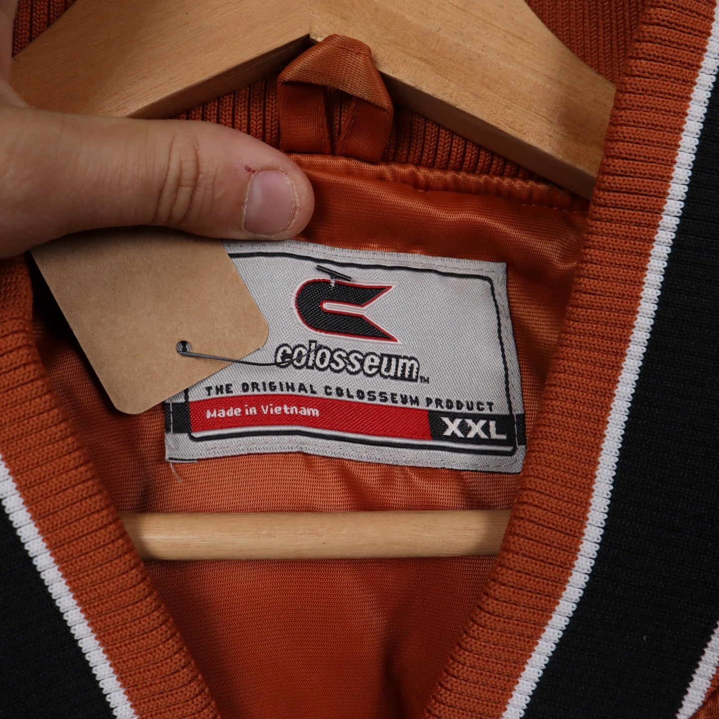 00s Burnt Orange Texas Longhorns Satin Varsity Jacket 5909