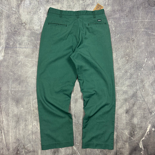 80s Green Cintas Cotton Poly Dickies Style Work Pants 33x28 AI46