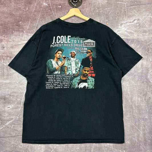 2015 Faded Black J Cole Forest Hills Drive Tour Graphic Shirt L 2948