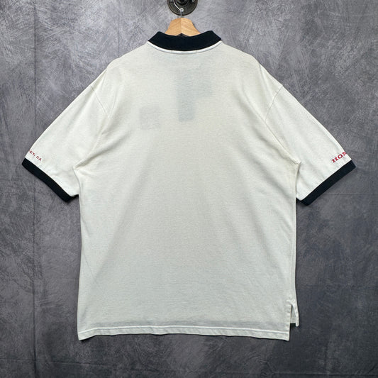 90s White Honda Racing Polo Shirt 3967