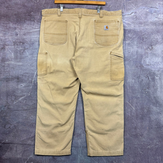 00s Tan Brown Carhartt Double Knee Carpenter Work Pants 43x26 2152