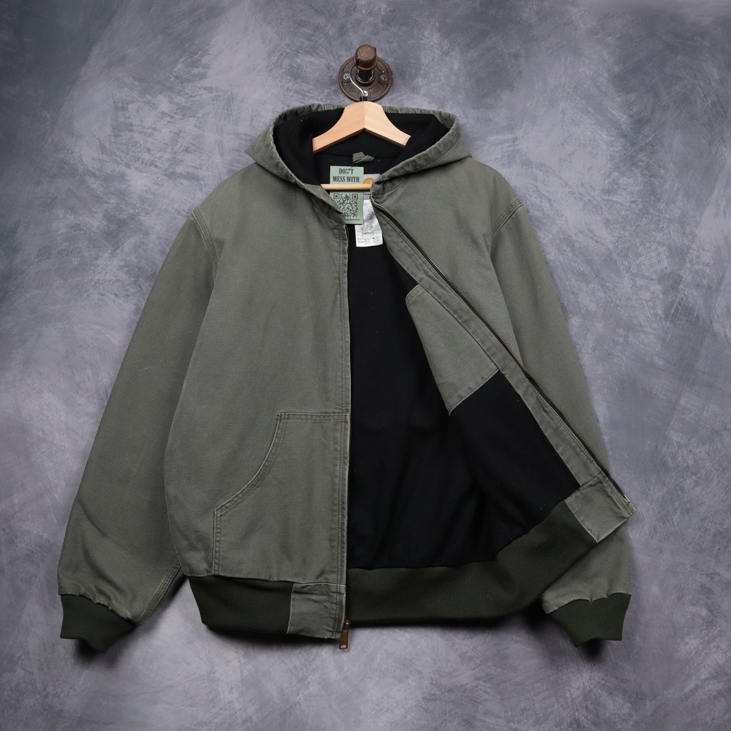 00s Green Carhartt Hooded Active Jacket 4795
