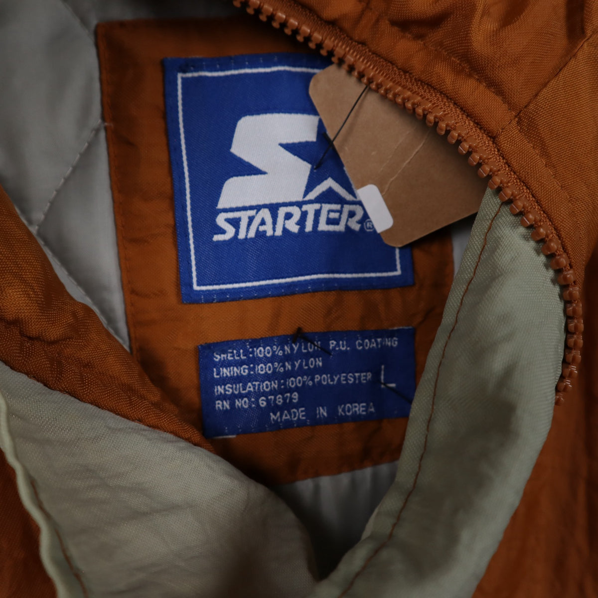 90s Burnt Orange Texas Longhorns Starter Hooded Pullover Jacket 5928