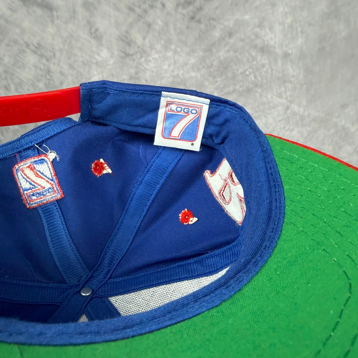 90s Blue Buffalo Bills Logo 7 Snapback Hat 6817