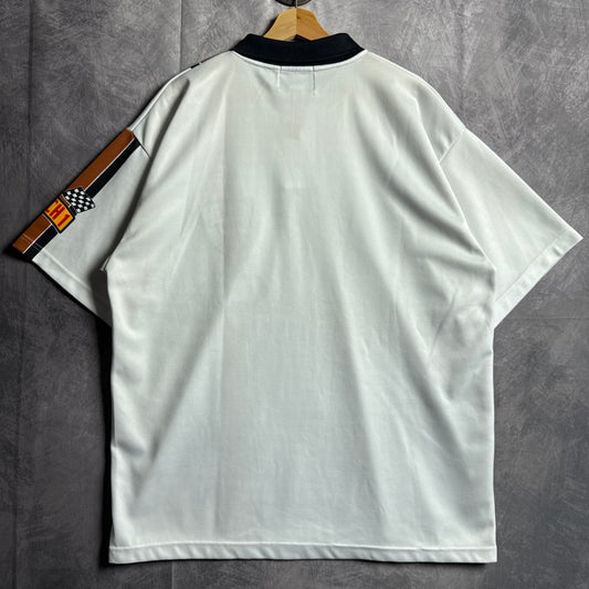 90s White Texas Longhorns Racing Polo Shirt 4502