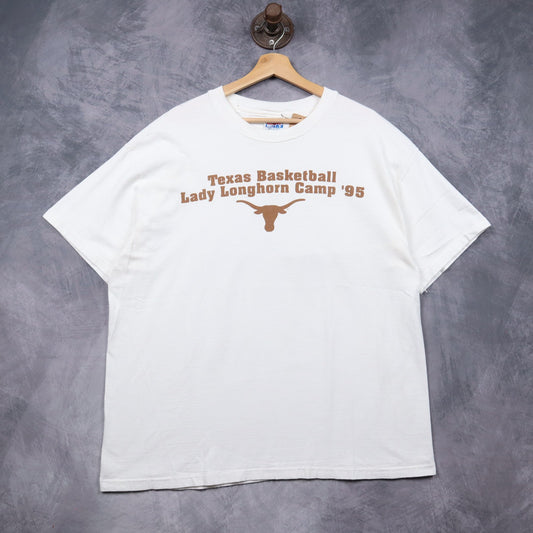 1995 White Texas Basketball Lady Longhorn Camp Shirt 5757
