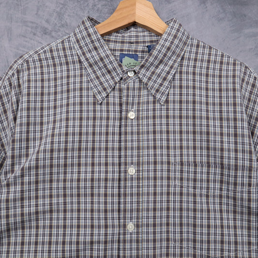 90s Brown Plaid Gap Long Sleeve Button Up Shirt 5536