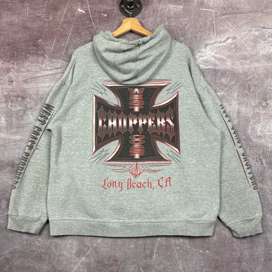 90s Grey West Coast Choppers Hoodie 3056