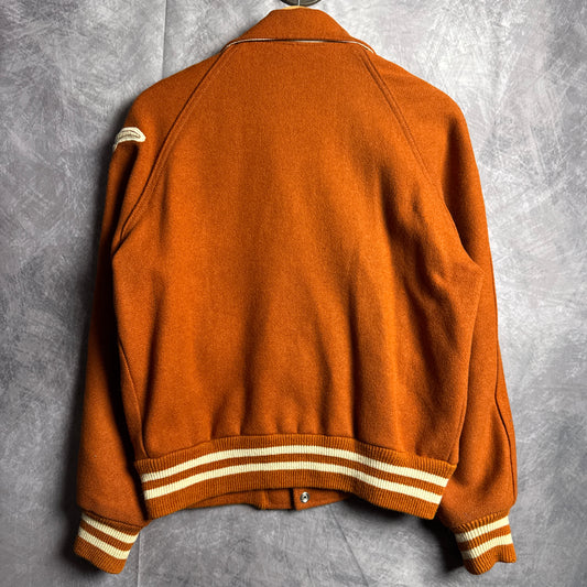 70s Orange Texas Longhorns Caballeras Varsity Jacket 4462