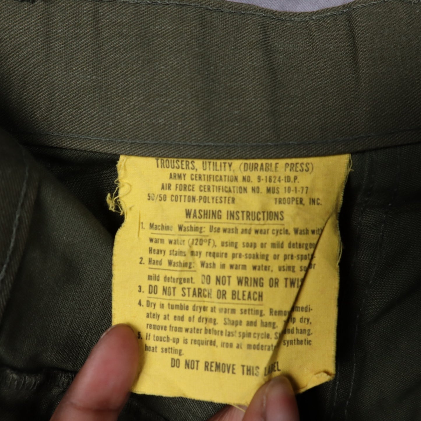 70s Olive Green US Military OG-507 Utility Trousers 5254