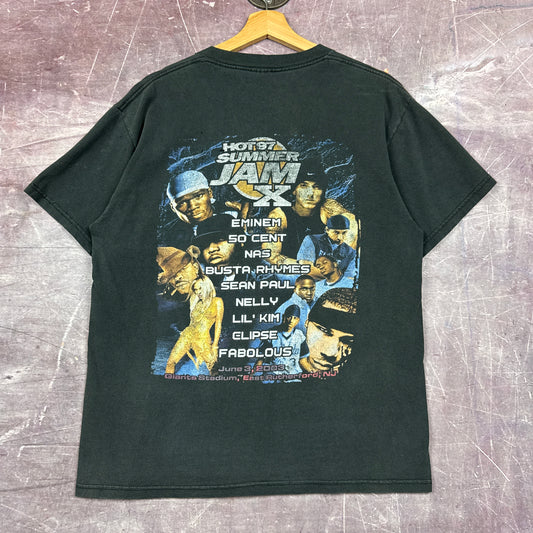 2003 Faded Black Hot 97 Summer Jam X Eminem 50 Cent Nas Graphic Rap Shirt L 2838