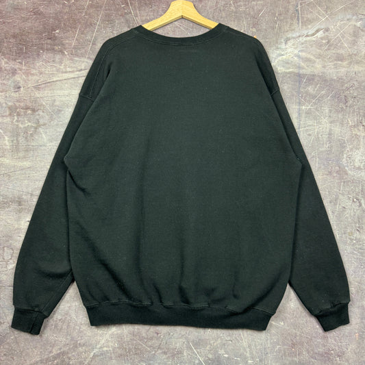 80s Black Nike Flight Air Jordan Graphic Crewneck Sweatshirt L 1731