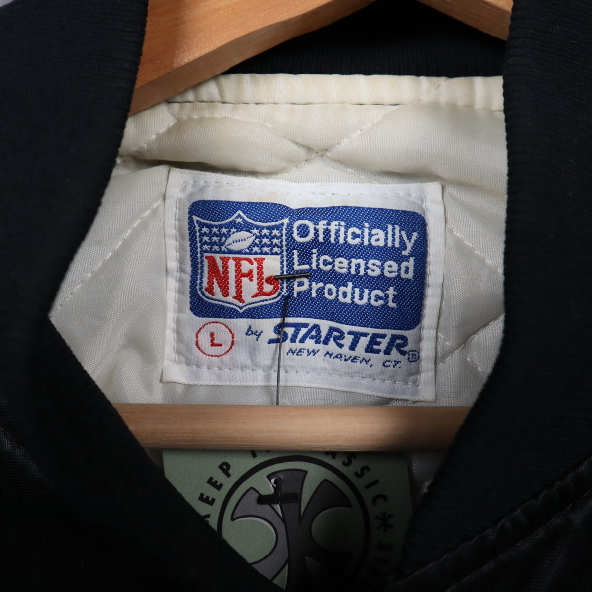 90s Black Los Angeles Raiders Starter Satin Bomber Jacket 6501