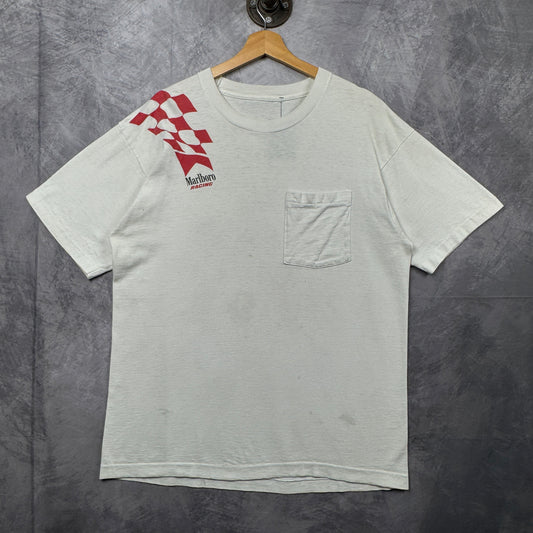 90s White Marlboro Racing Shirt 3936