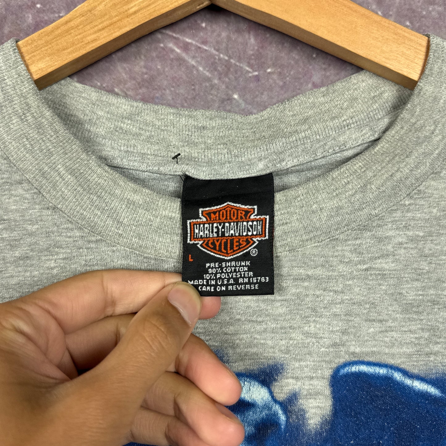 90s Grey Harley Davidson Long Sleeve Shirt 3074