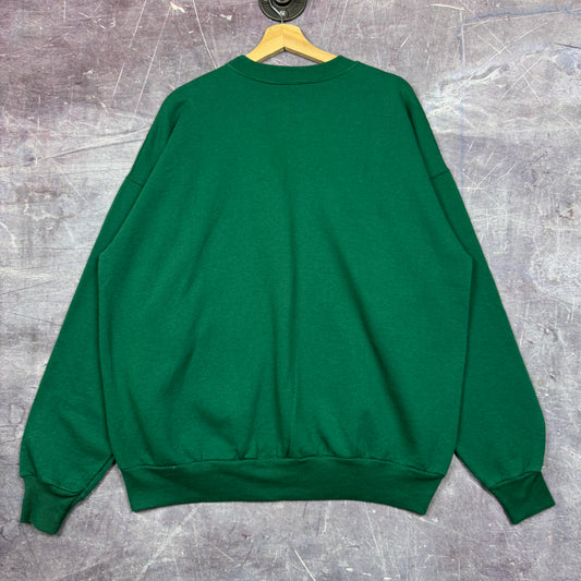 90s Green Blank Essential Crewneck Sweatshirt L 1821