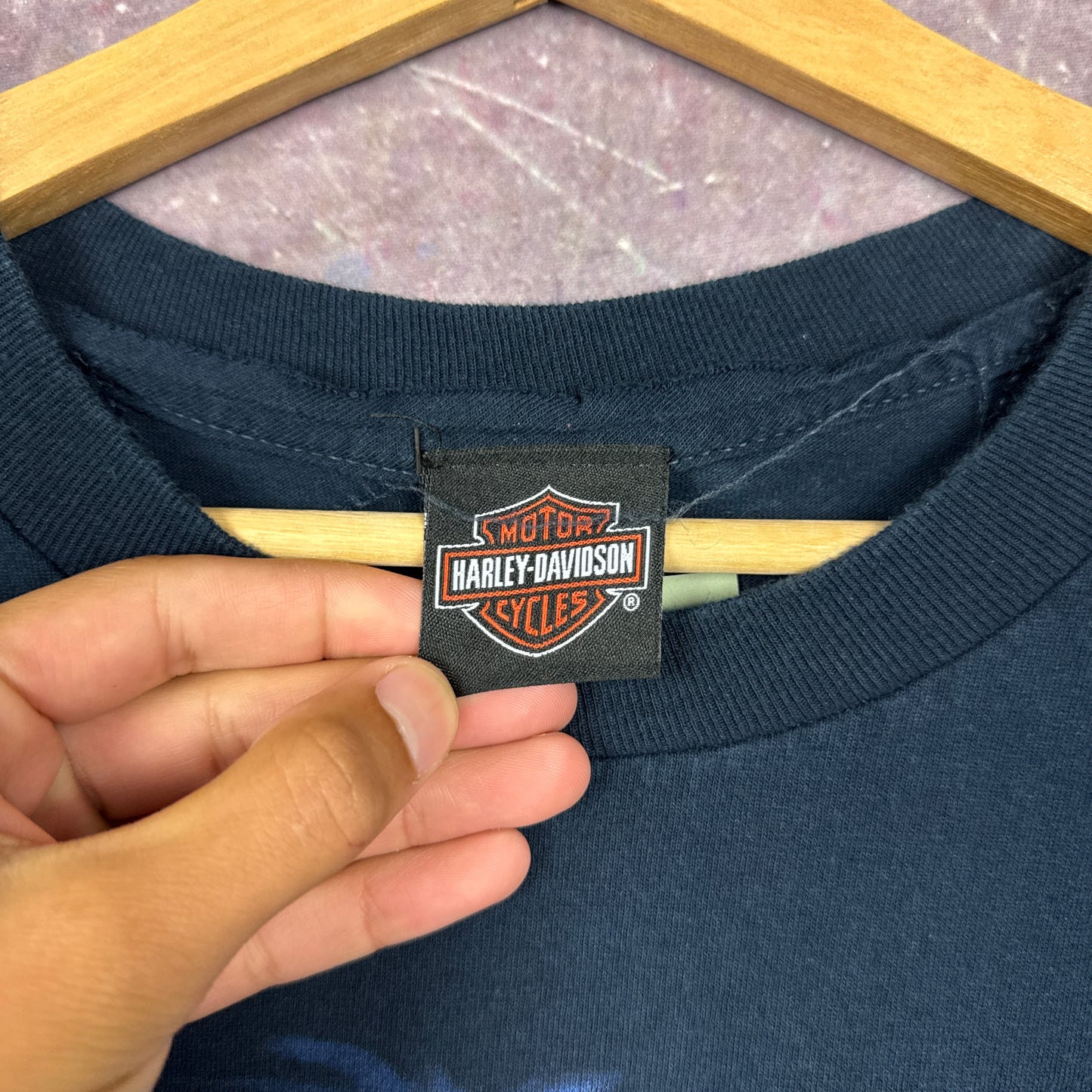 00s Navy Blue Harley Davidson Shirt 3121