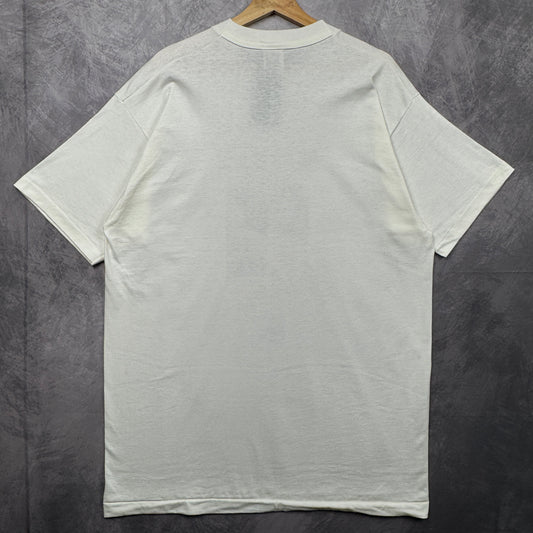 90s White Kansas City Chiefs Newspaper Shirt 4280