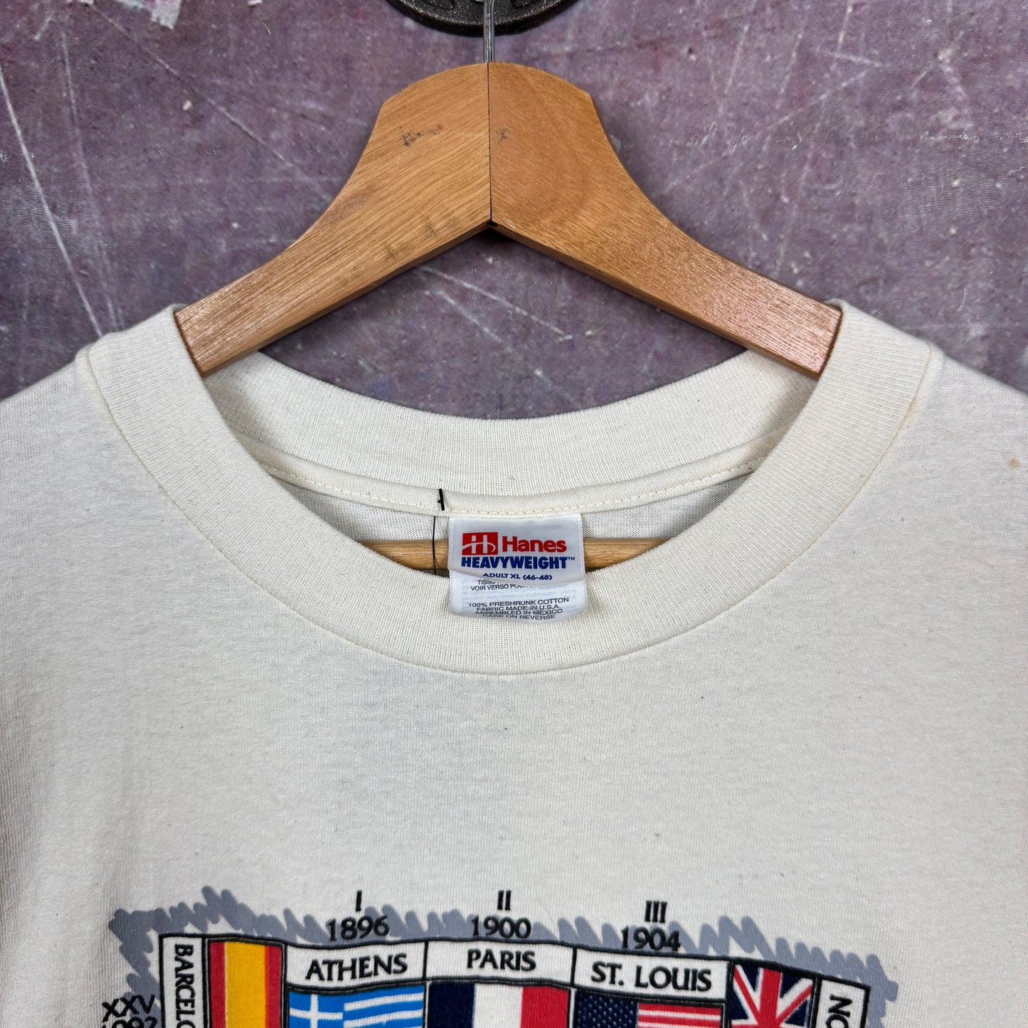 1996 White Atlanta Olympics Flag Shirt 3442