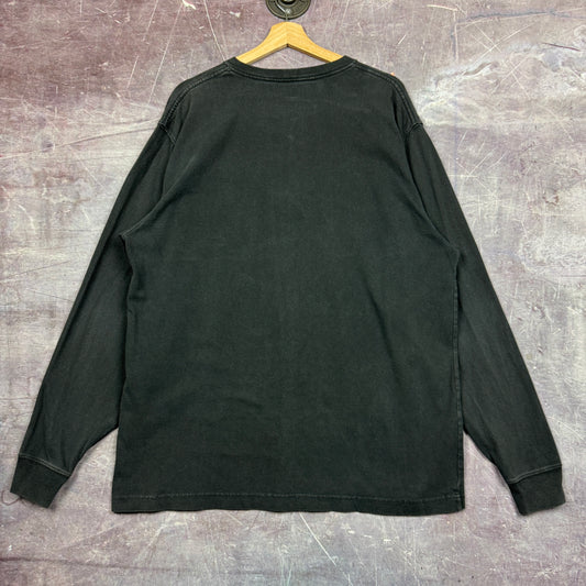 Early 00s Faded Black Carhartt Essential Pocket Logo Long Sleeve Shirt XL 2409