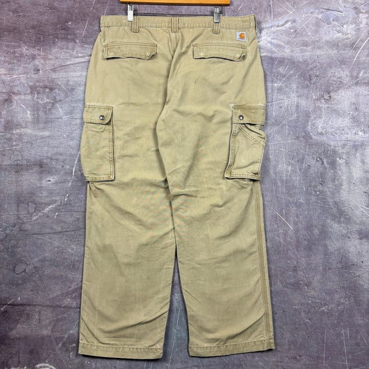 Early 00s Tan Brown Carhartt Cargo Work Pants 38x28.5 2150
