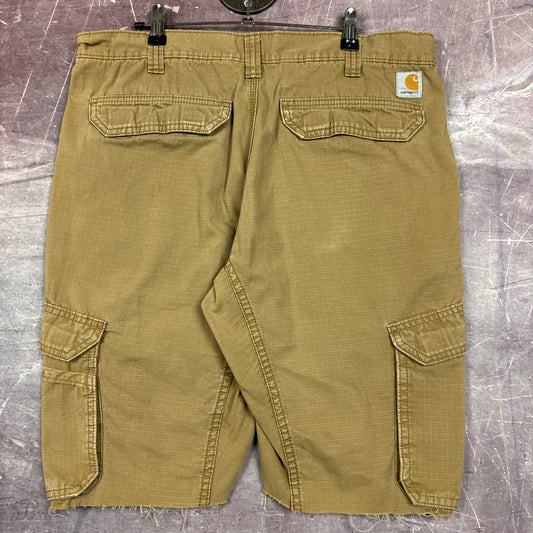 Early 00s Tan Brown Baggy Carhartt Cargo Work Shorts 35x11 AZ74