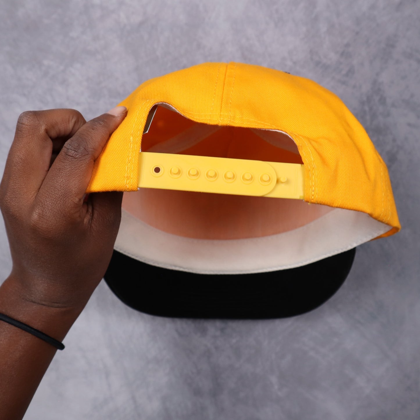 90s Yellow Purdue University Snapback Hat 5559