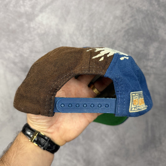 90s Blue Dallas Cowboys Logo Athletic Splash Snapback Hat 6840