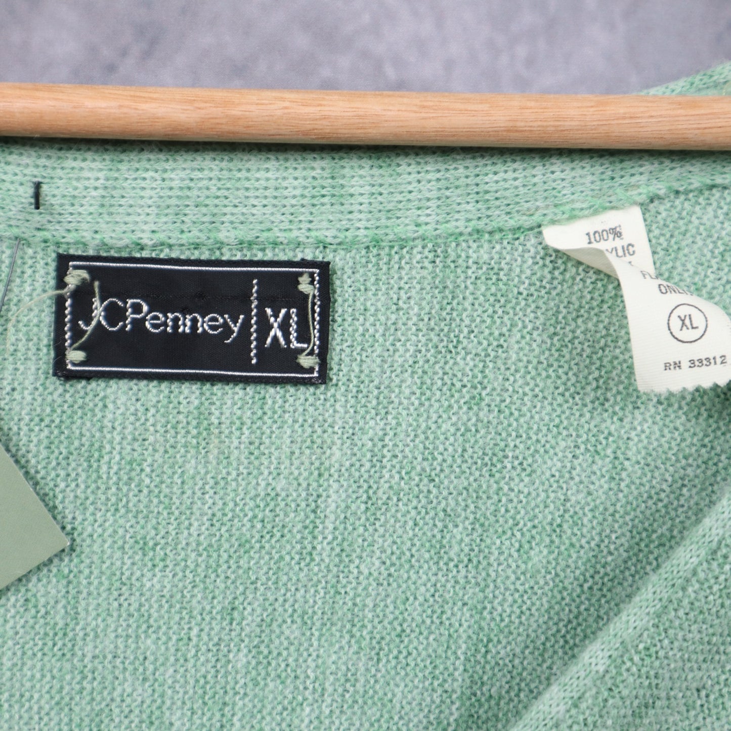 90s Sage Green JCPenney Knit Cardigan Sweater 5471