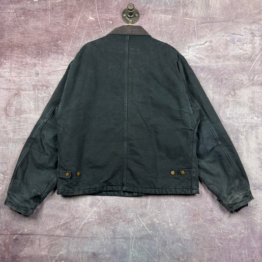 90s Faded Black Carhartt Cropped Arctic Work Jacket XL 2380