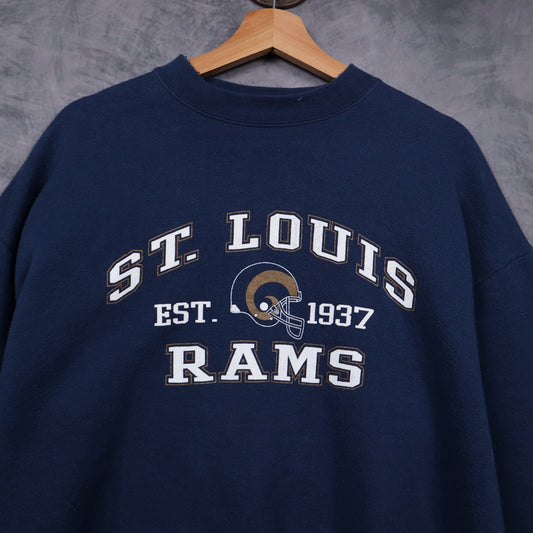 90s Navy Blue St. Louis Rams Crewneck Sweatshirt 6530