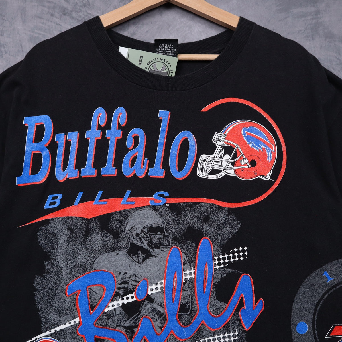 90s Black Buffalo Bills All Over Print Shirt 6749