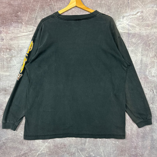 90s Black Dale Jarrett Nascar Longsleeve Shirt 3387