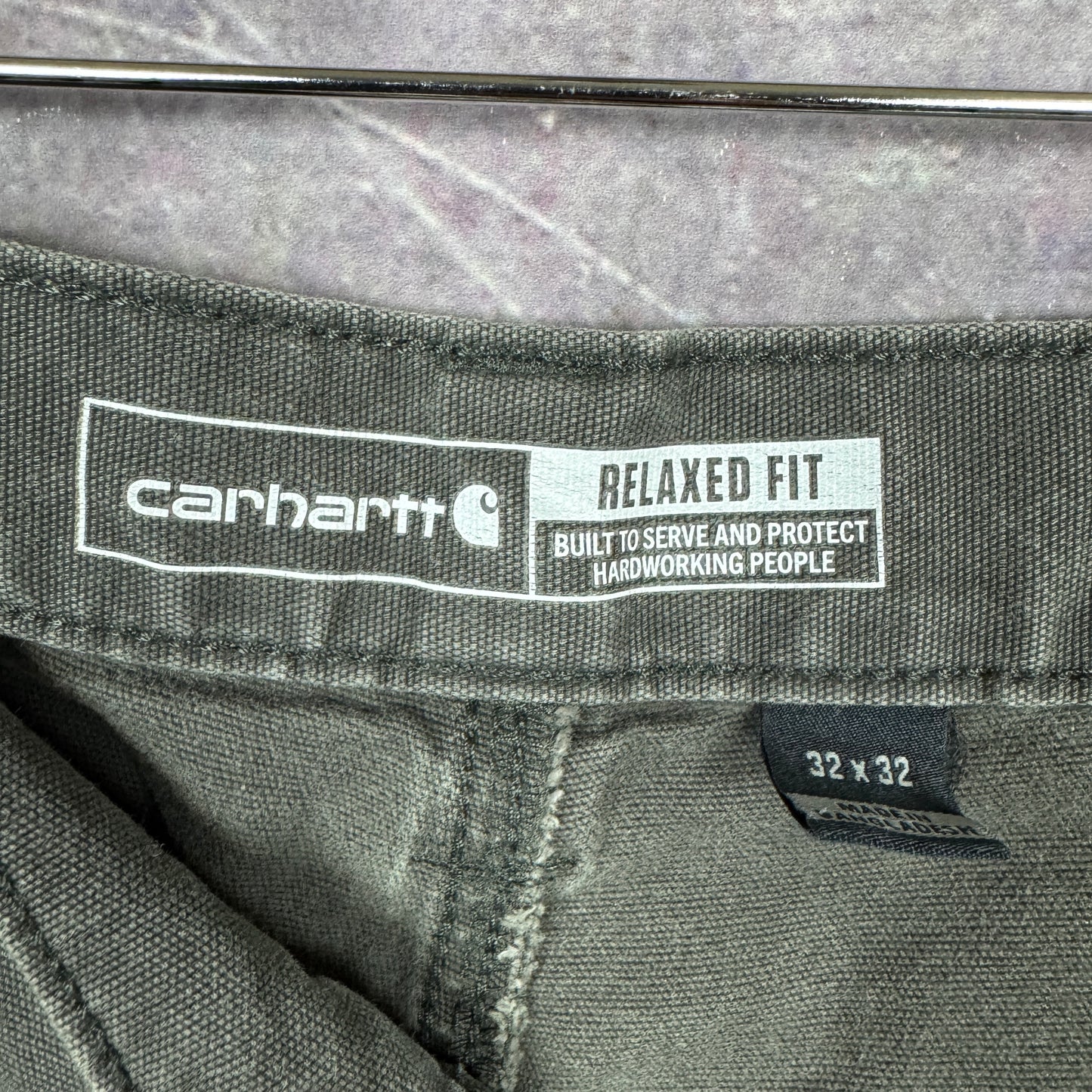 00s Gray Carhartt Lightweight Carpenter Work Pants 31x30 0380